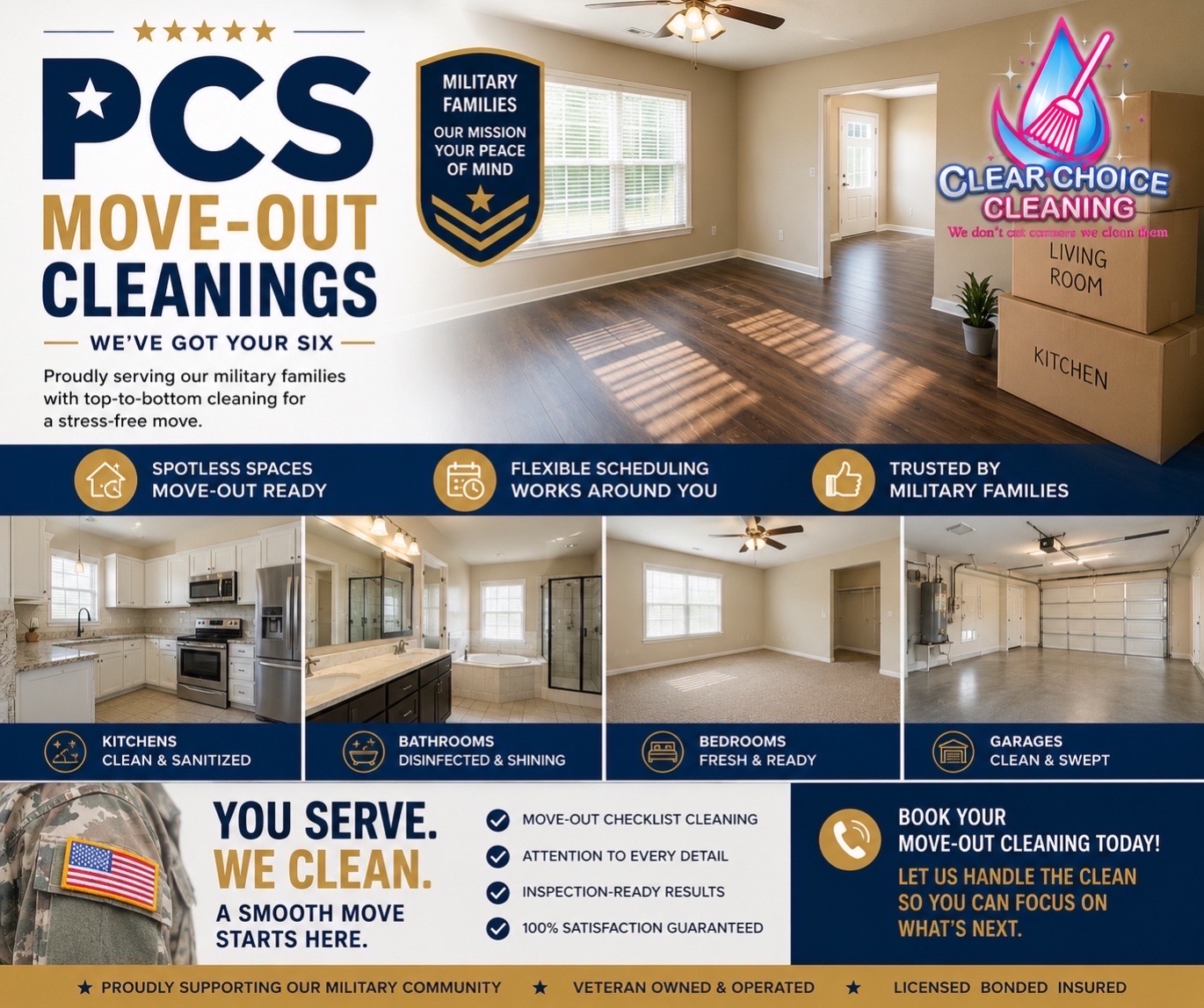 Military PCS Move-Out Cleaning Fort Carson — Clear Choice Cleaning Co.